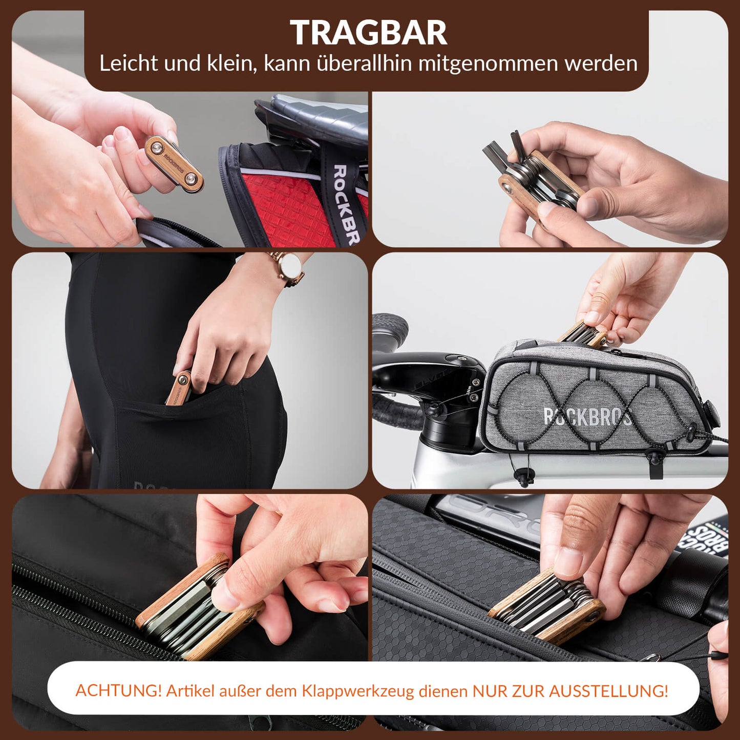 Fjölnotaverkfæri fyrir reiðhjól, 8 í 1 viðgerðarsett