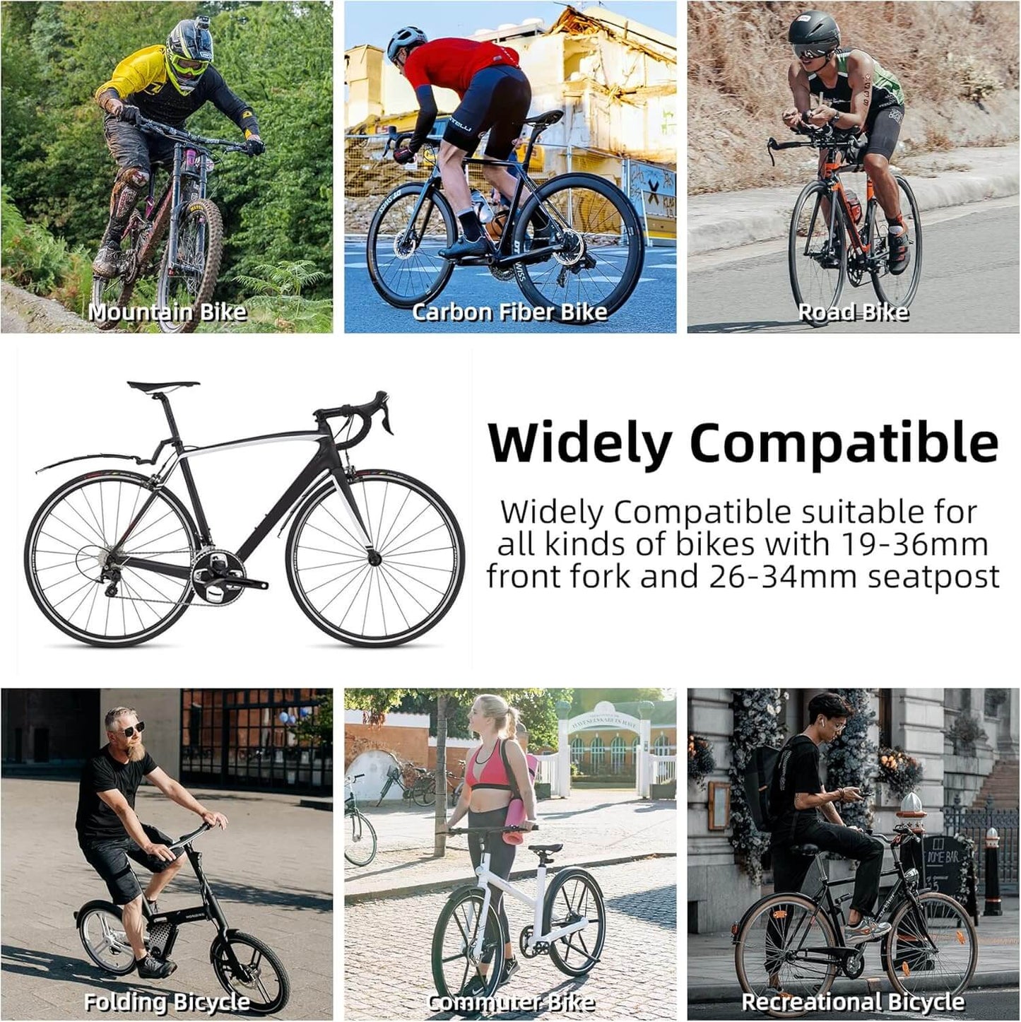 Bicycle Mudguard Set Front/Rear Adjustable