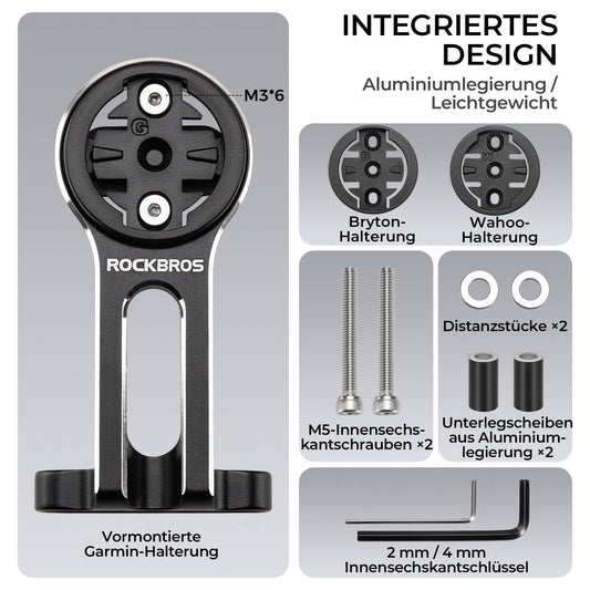 Bike computer mount compatible with Garmin/Bryton/GPS bike lights