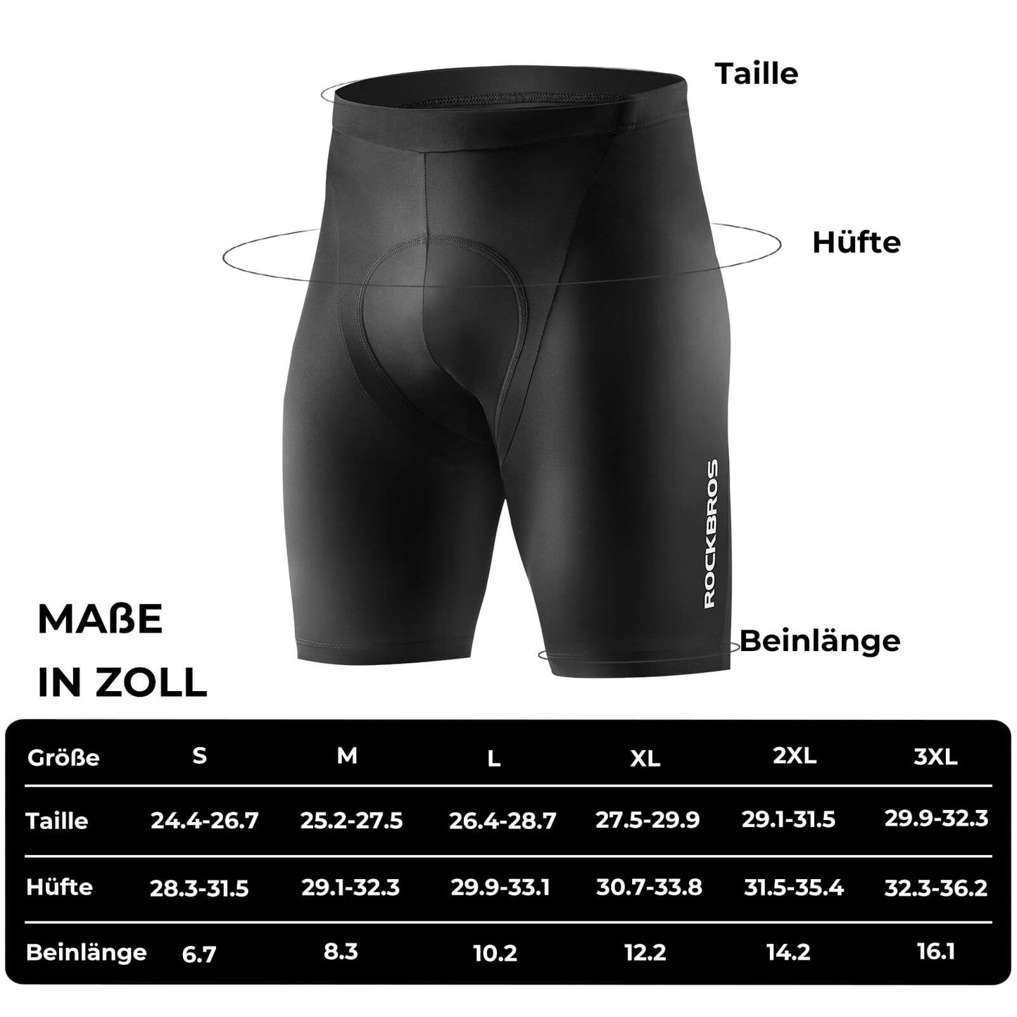 Cycling shorts with 3D padding, breathable, elastic, reflective