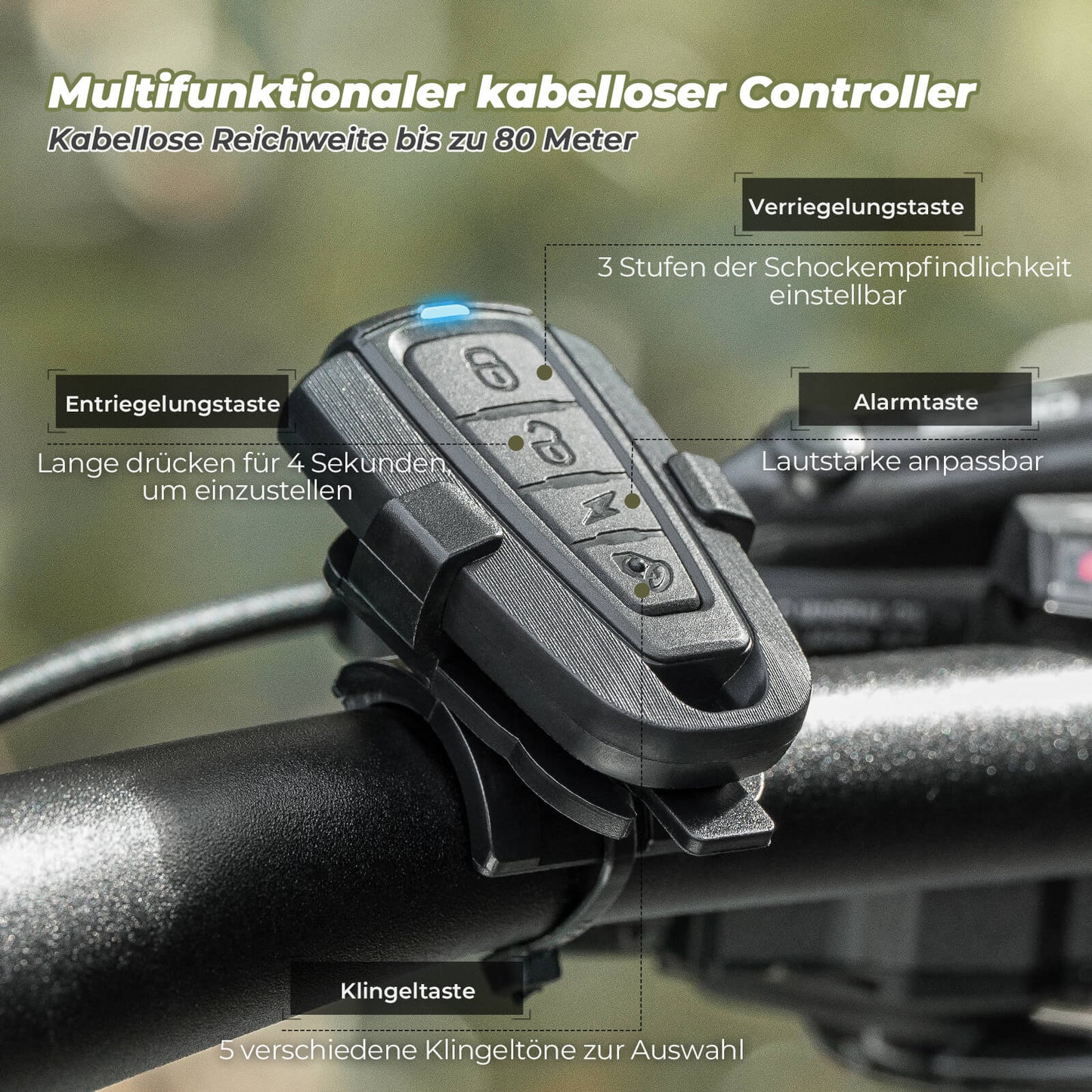 ROCKBROS Bicycle Bell Wireless Warning Siren Electric Bicycle Bell IPX5