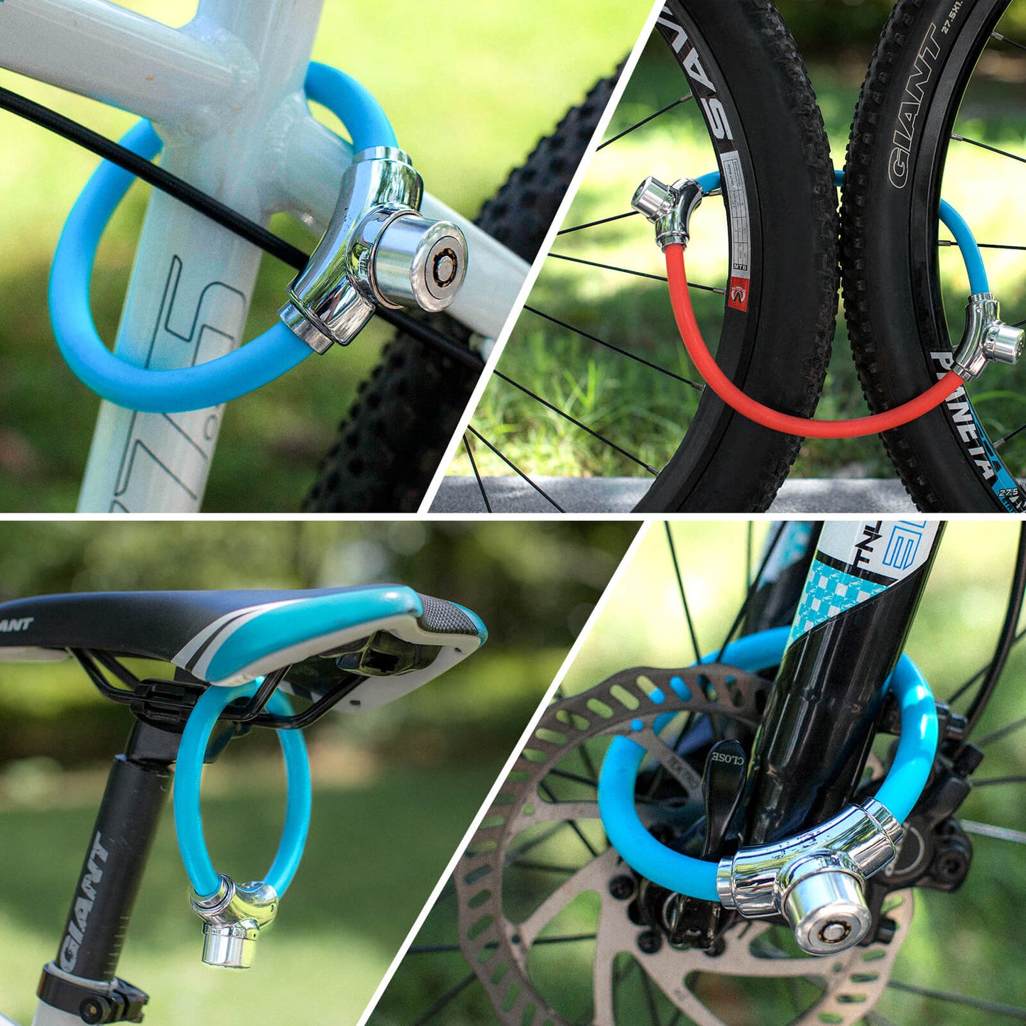 ROCKBROS Bicycle Lock Cable Lock with Velcro Fasteners, Keyless