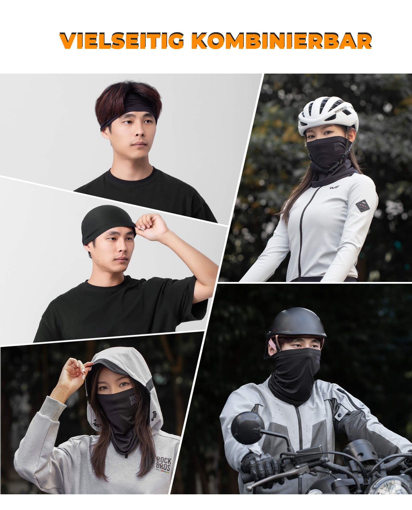 ROCKBROS Winter Neck Scarf, Tube Scarf, Windproof & Warm for Skiing, Cycling and Hiking