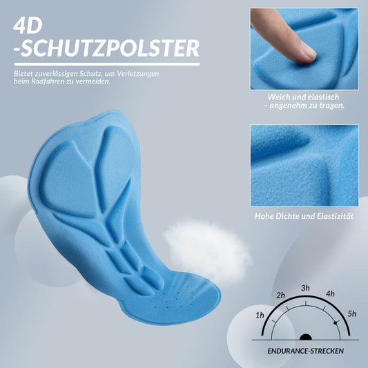 Herren Gepolsterte Fahrradhose Atmungsaktiv Herbst/Frühling