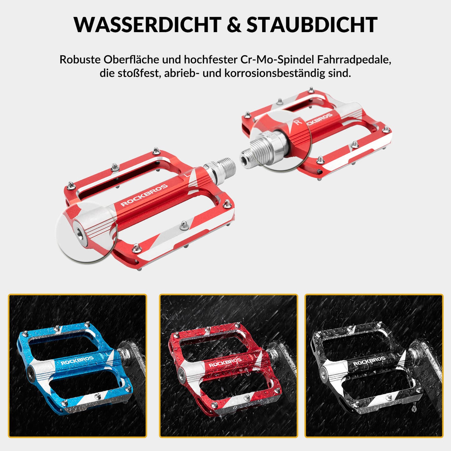 ROCKBROS Road Bike Pedals Aluminum Sealed Bearing 9/16 Inch 3 Colors