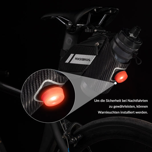 ROCKBROS Saddle Bag Bicycle Seat Bag with Bottle Holder Black 1L