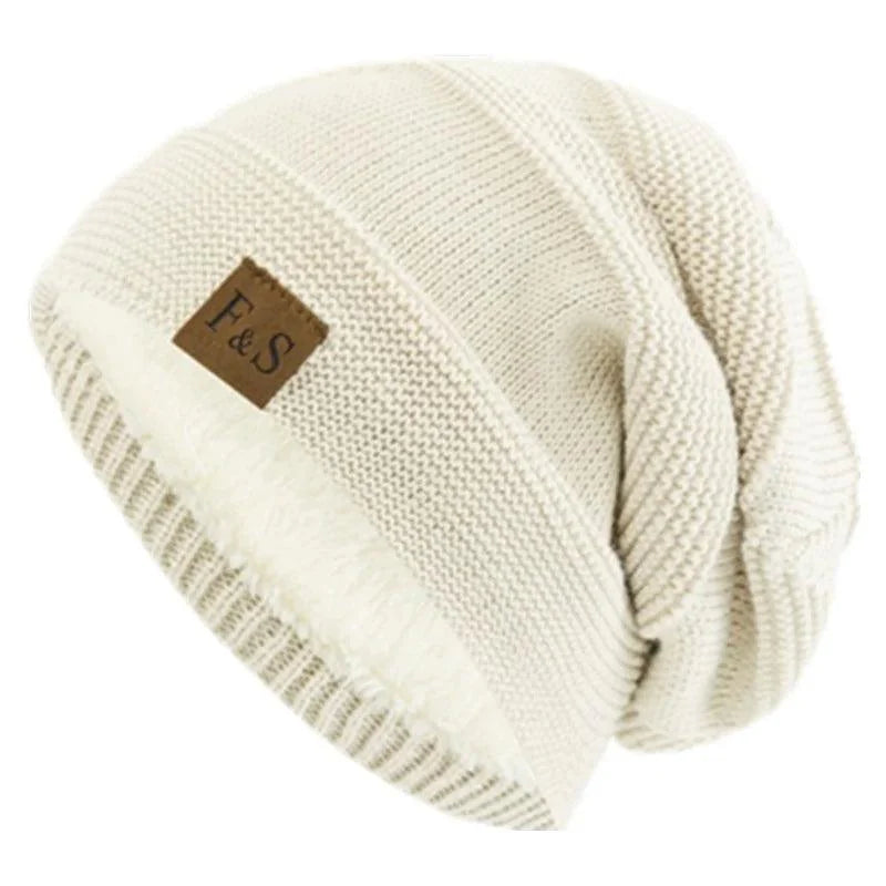 Unisex slouchy hats,Fur lined warm beanie