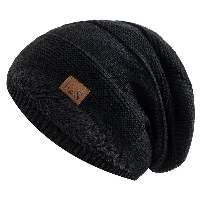 Unisex slouchy hats,Fur lined warm beanie