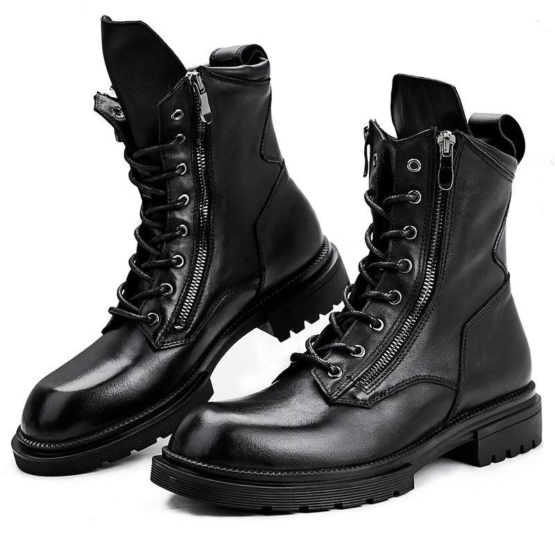 fashion luxury genuine leather designer british style handmade boots