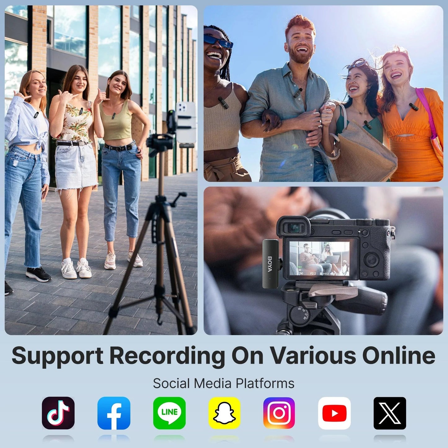 BOYA-V4U wireless microphone for phone & pc video recording live streaming