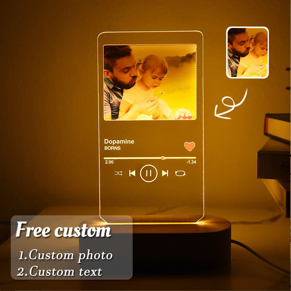 Custom led your photo light romantic 3d night lamp with text for special occasions