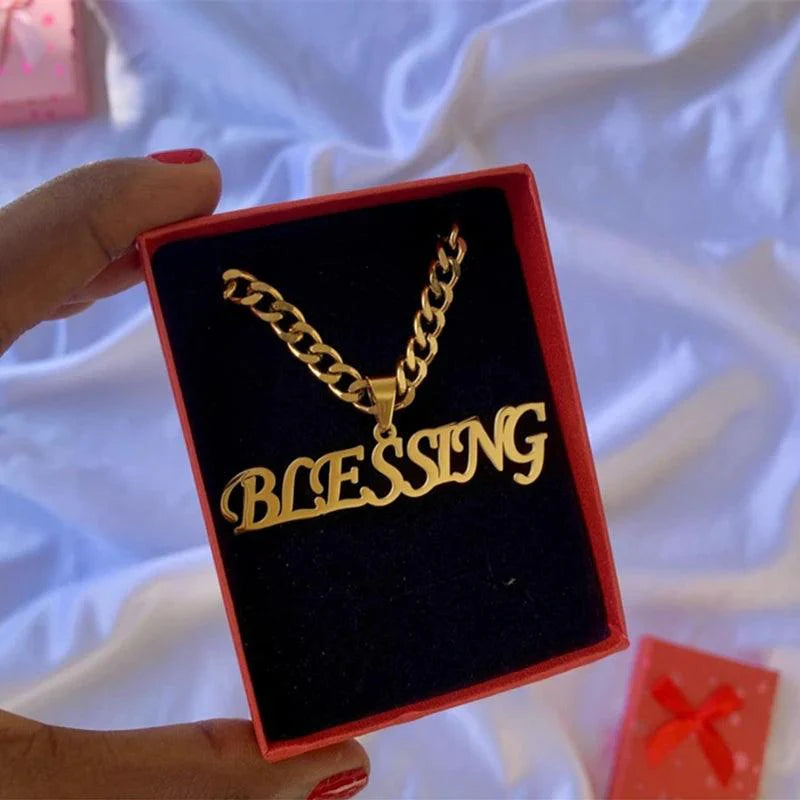 thick bead chain custom name necklace personalized for women men party gifts