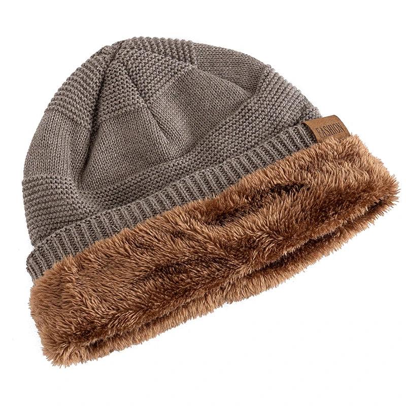 Unisex slouchy hats,Fur lined warm beanie
