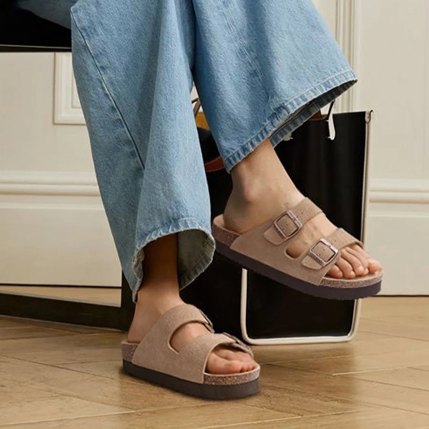 Orado kidmi sandals double buckle outdoor beach soft slipper