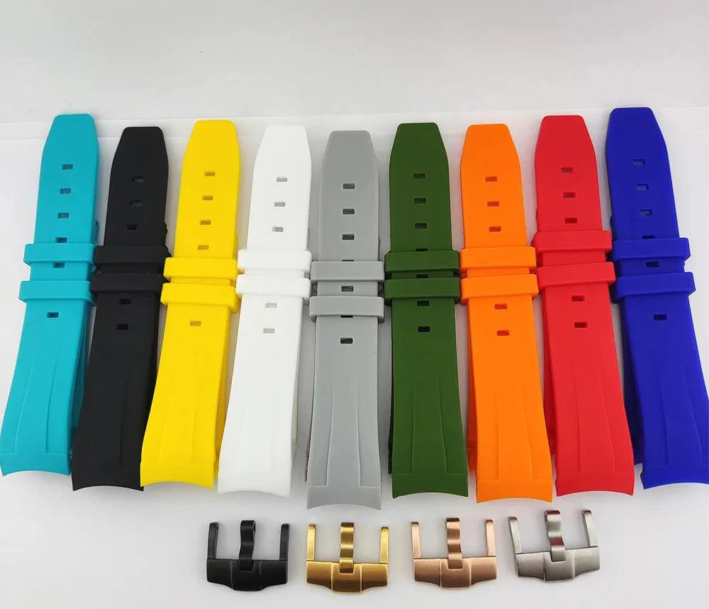 watches stainless steel rubber straps