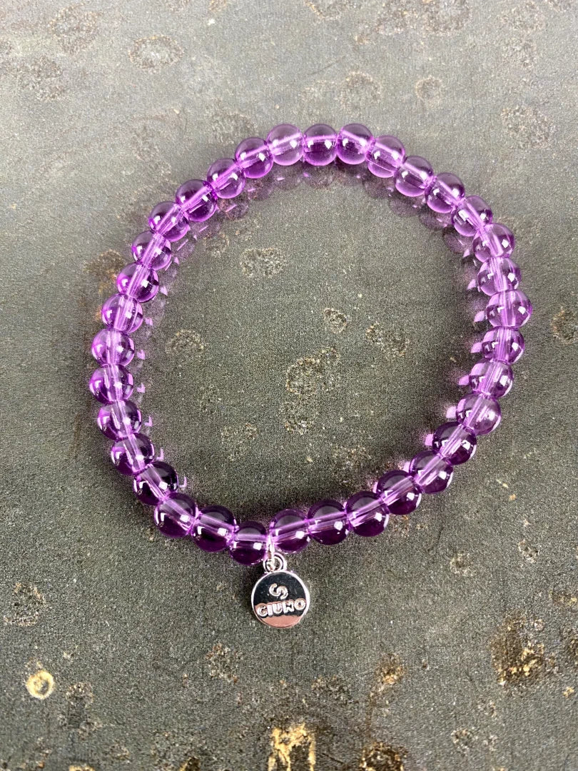 Armband Kristall Flieder rund mit Quaste