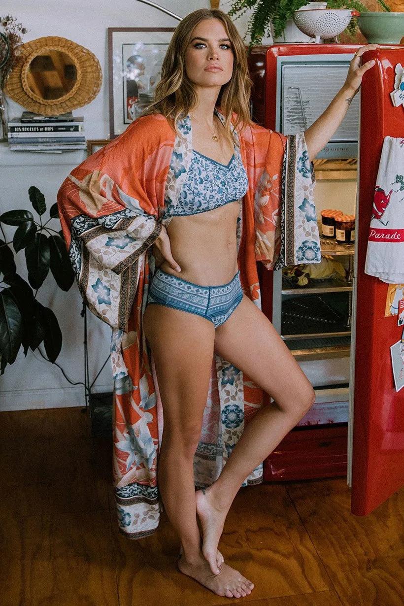 Girls ethnic style bikini beach cover up