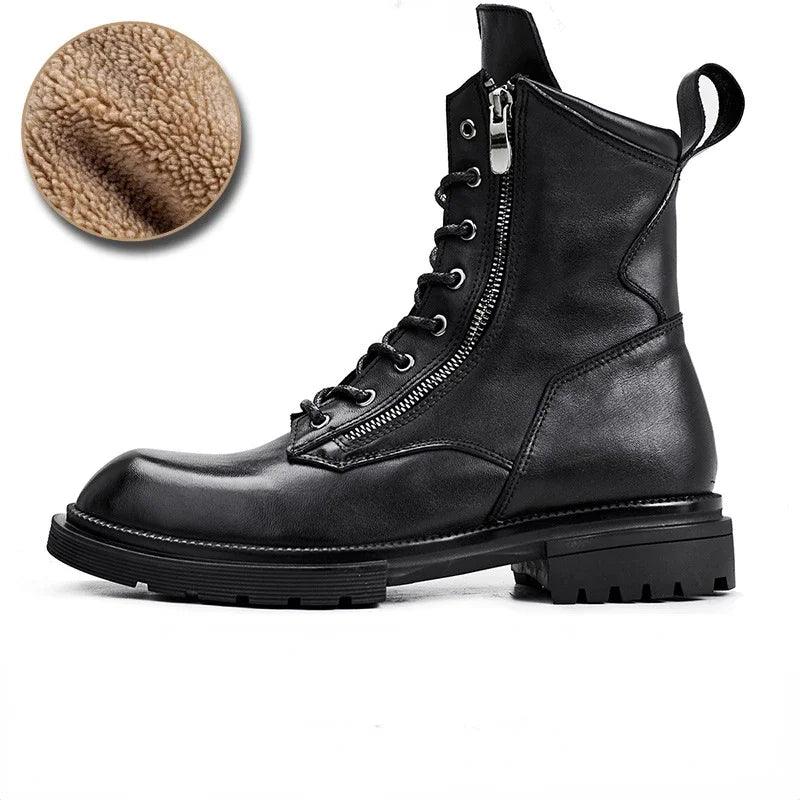 fashion luxury genuine leather designer british style handmade boots