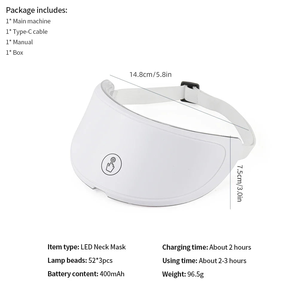 Chargeable 7 Color LED facial & neck light therapy mask anti lifting & whitening