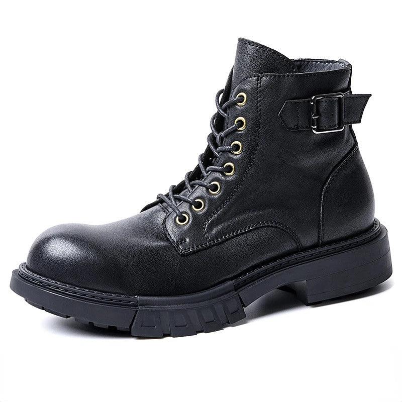 Classic handmade vintage leather ankle boots genuine leather