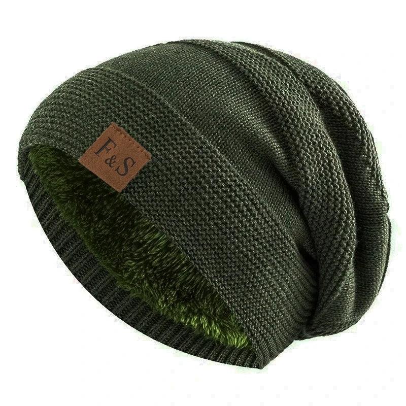 Unisex slouchy hats,Fur lined warm beanie