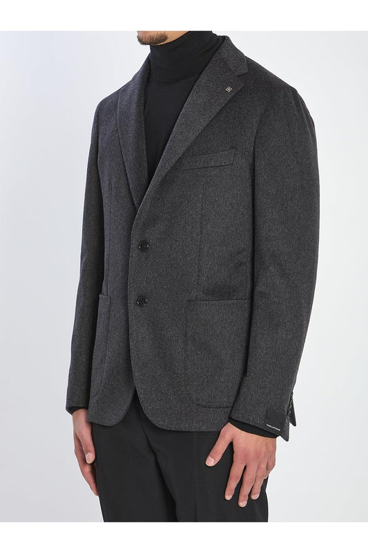 Single-breasted cashmere jacket
