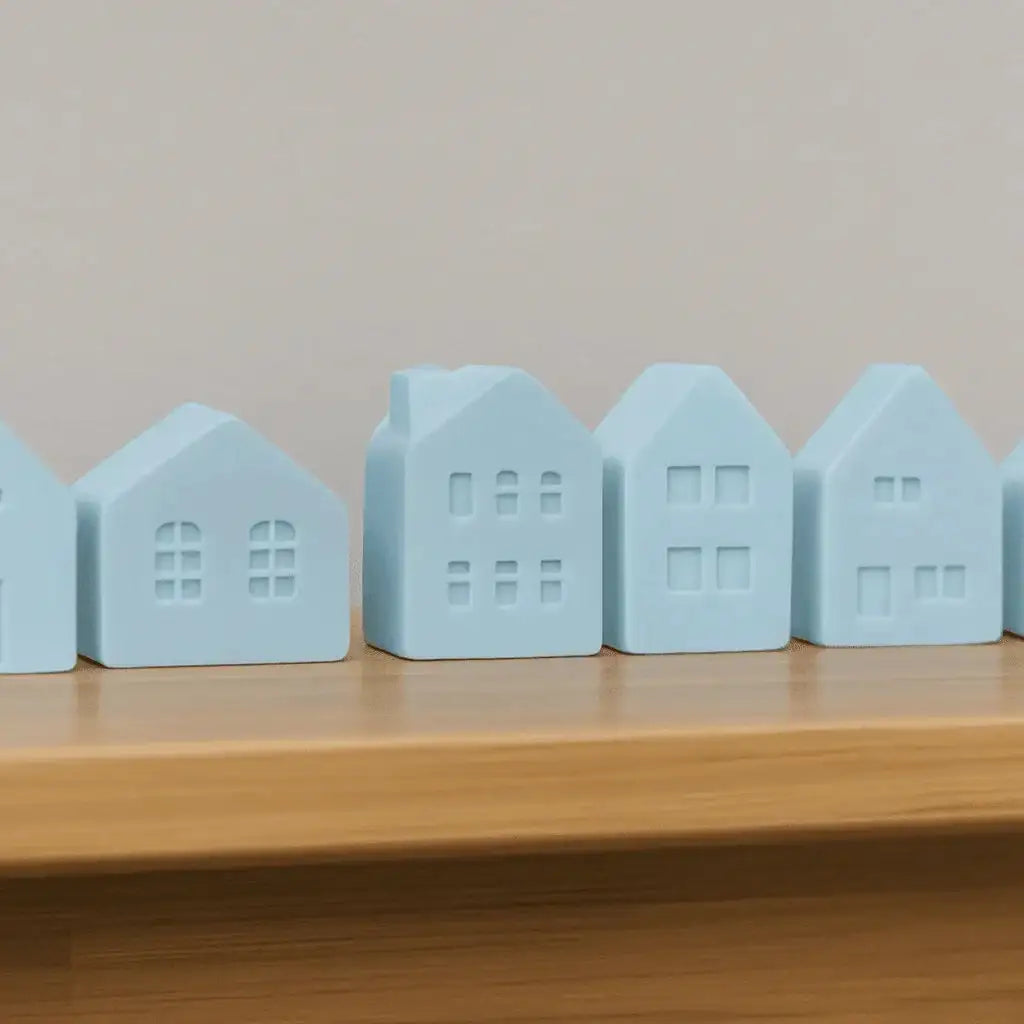 Set of 15 mini decorative houses – for your creative DIY ideas