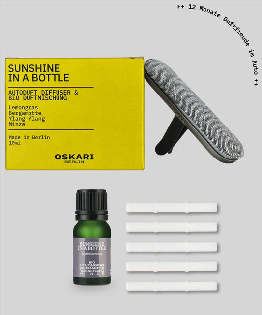 Oskari - Car Fragrance Set “Sunshine in a Bottle” – Sunny freshness for a good mood on the go