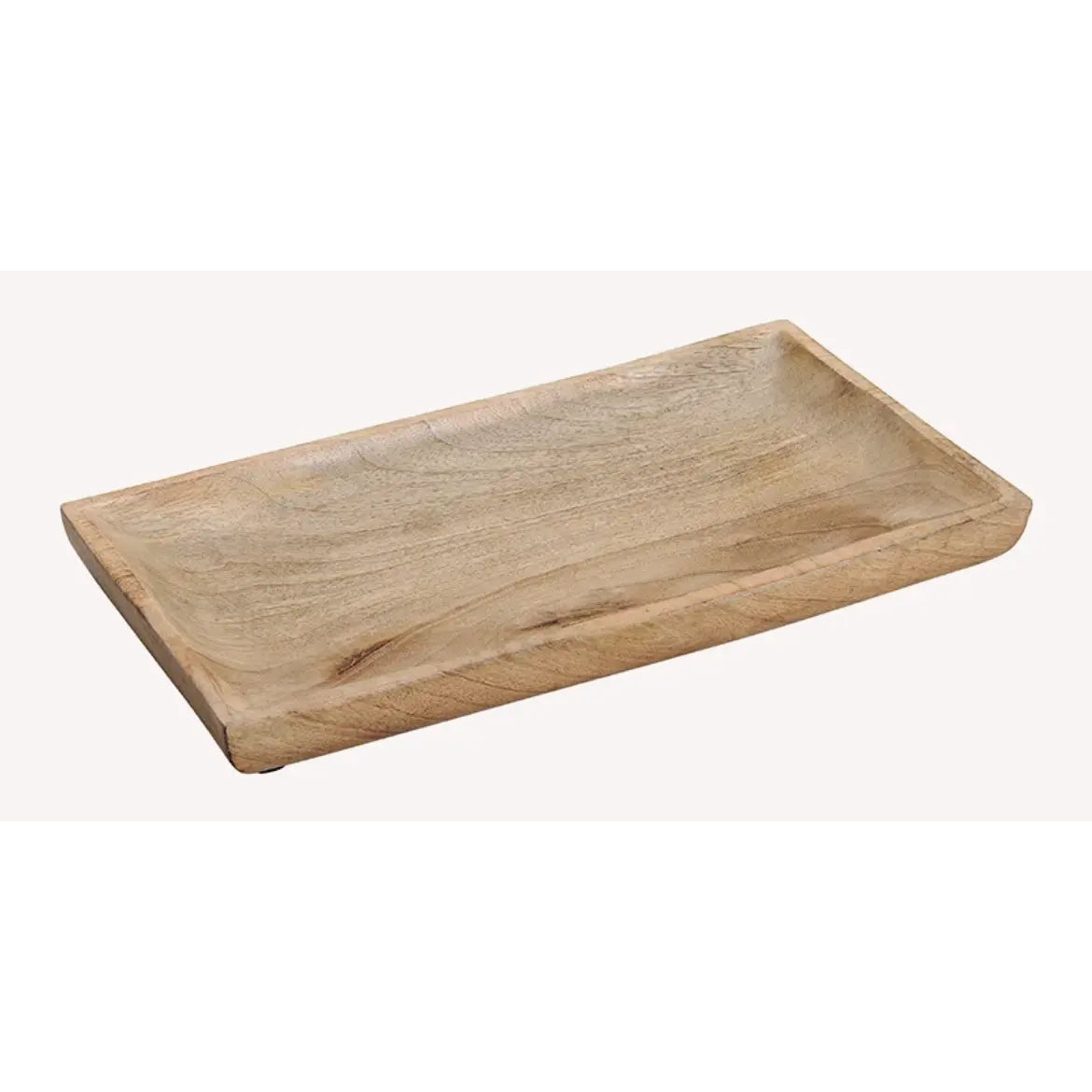 Tablett Holztablett Mangoholz massiv Dekoschale Schale Mango Holz Großes Tablett, 38 x 20 cm