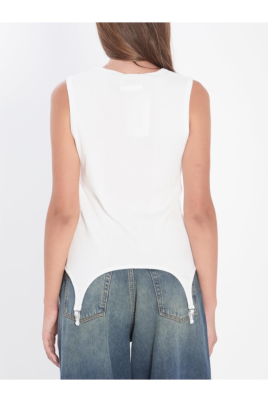 Tank top with lingerie garter