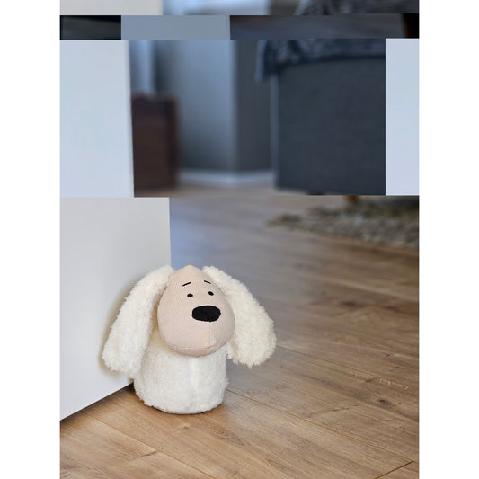 Türstopper Türsack Schaf Kuh Hund Türpuffer für Boden Stoff und Sand weiß beige