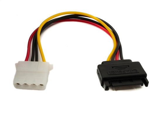 SYSTEM-S SATA cable 20 cm 15-pin connector to IDE 4-pin Molex for hard disk drives