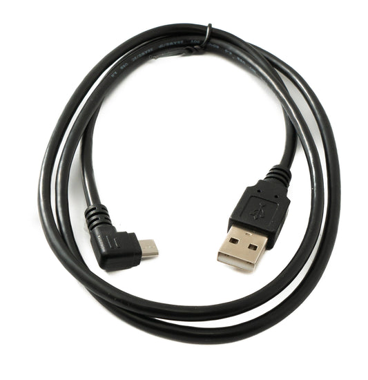 SYSTEM-S USB 2.0 snúra 100 cm Micro B tengi í Type A tengi rétthyrndur í svörtu