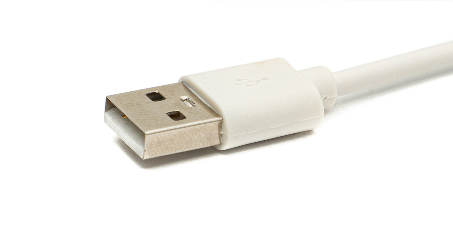 SYSTEM-S USB 2.0 snúra 10 m Micro B tengi í Type A tengi í hvítu