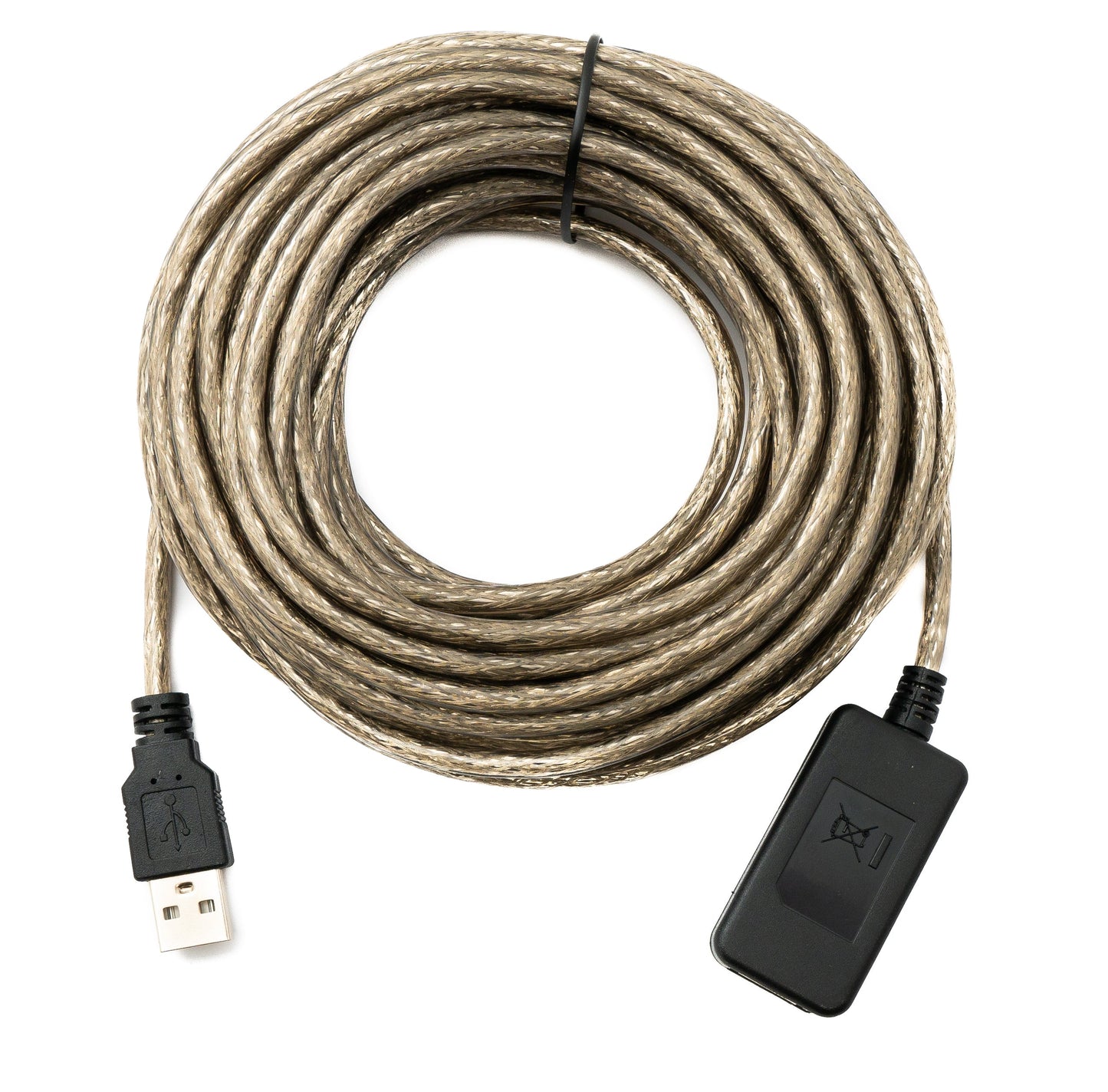 SYSTEM-S USB 2.0 snúra 10 m Tegund A karlkyns í kvenkyns snúra í gráum