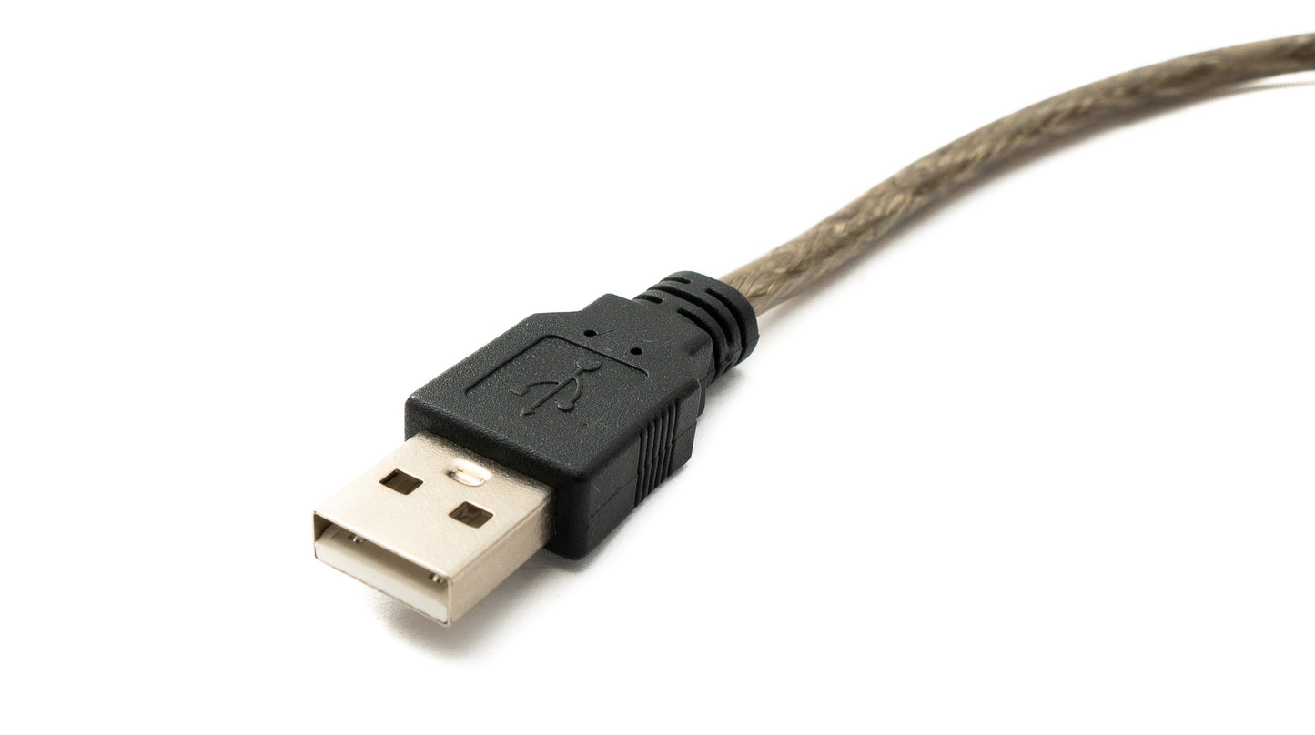 SYSTEM-S USB 2.0 snúra 10 m Tegund A karlkyns í kvenkyns snúra í gráum
