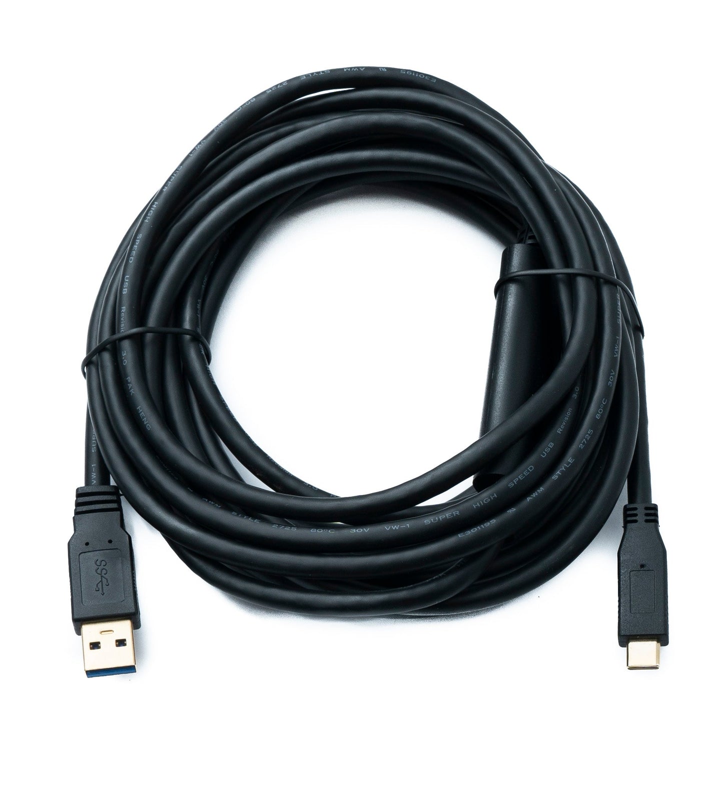 SYSTEM-S USB 3.1 cable 5 m Type C male to 3.0 A male cable 5 Gbit/s 100W in black