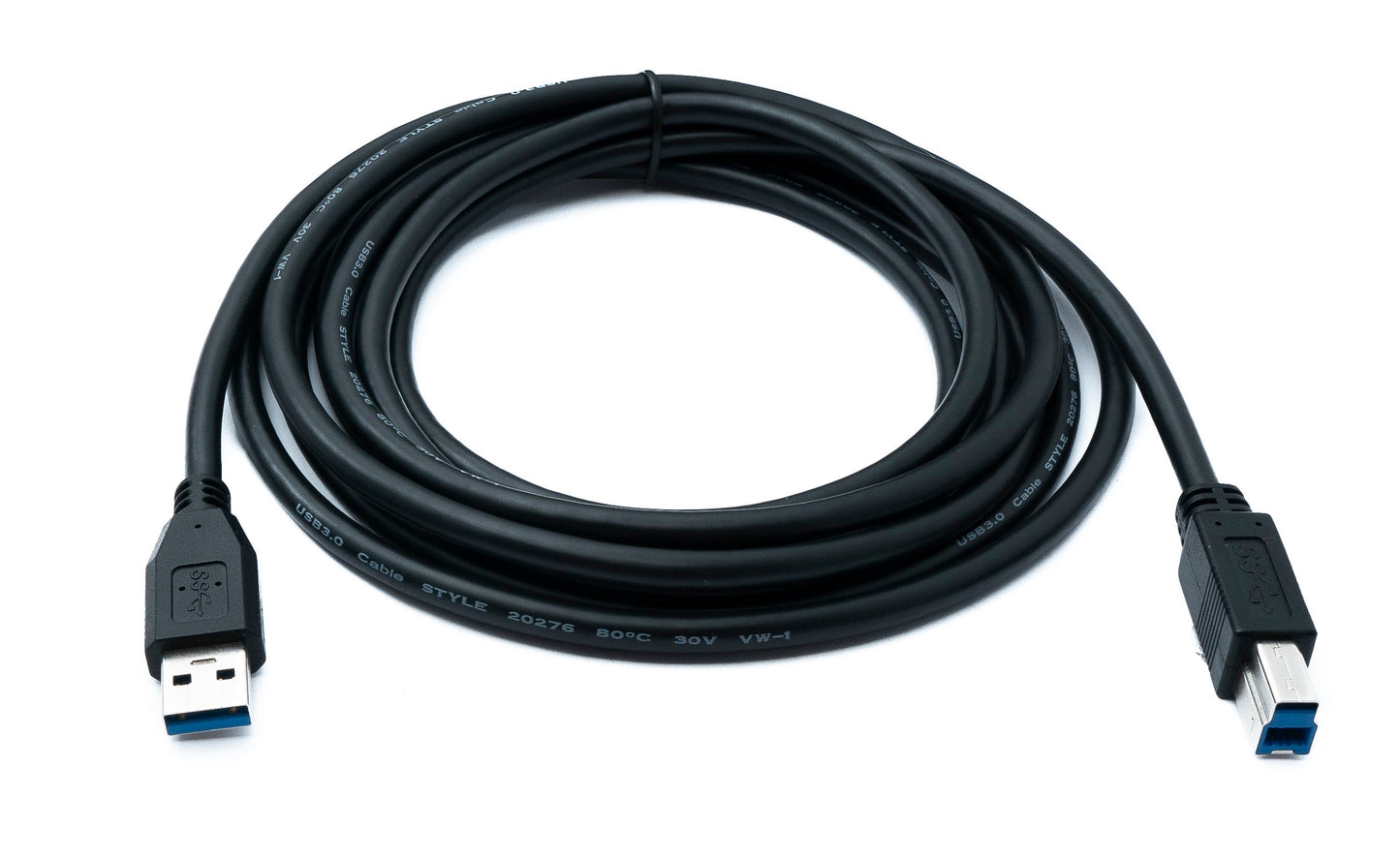 SYSTEM-S USB 3.0 snúra 3 m B karlkyns í A karlkyns 5 Gbit/s 100W í svörtu