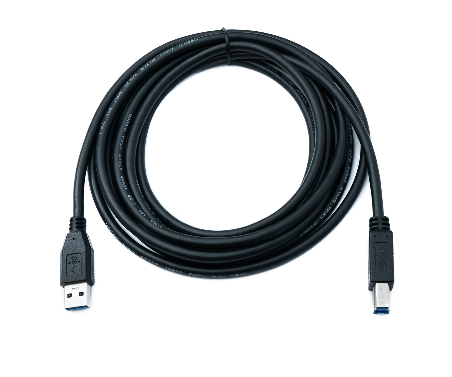 SYSTEM-S USB 3.0 snúra 3 m B karlkyns í A karlkyns 5 Gbit/s 100W í svörtu