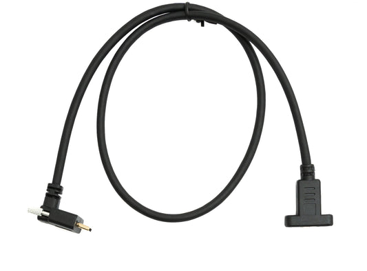 SYSTEM-S USB 3.1 Gen 2 snúra 60 cm Type C karlkyns í kvenkyns tvöfaldur skrúfun upp og niður á ská