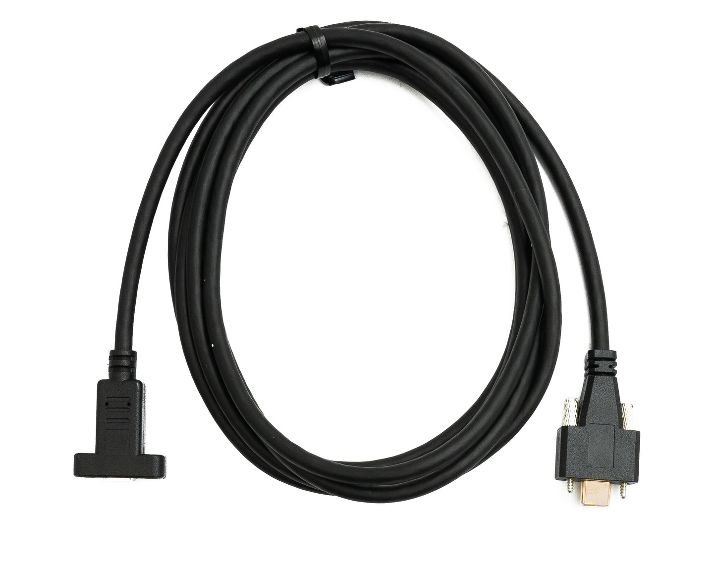 SYSTEM-S USB 3.1 Gen 2 snúra 2 m Type C karlkyns í kvenkyns skrúfutengd svart
