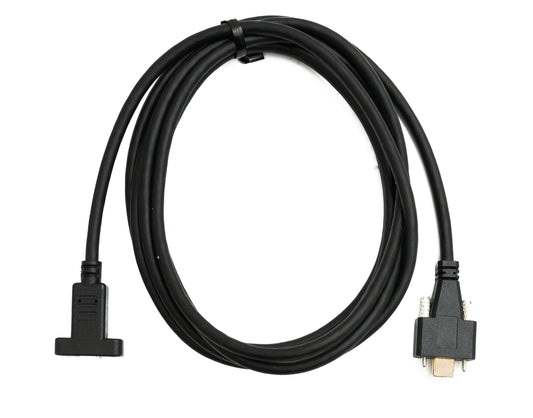 SYSTEM-S USB 3.1 Gen 2 snúra 2 m Type C karlkyns í kvenkyns skrúfutengd svart