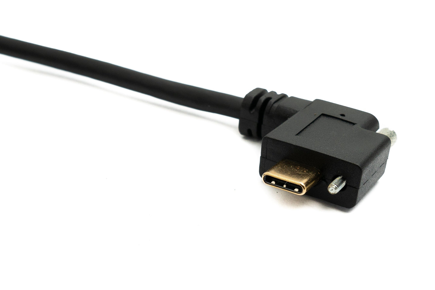 SYSTEM-S USB 3.1 Gen 2 Kabel 100 cm Typ C Stecker zu Buchse Einzel Schraube Left Right Angled Winkel