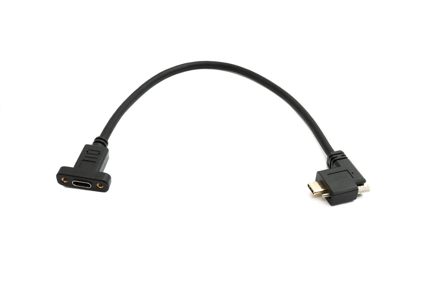 SYSTEM-S USB 3.1 Gen 2 snúra 30 cm Tegund C karlkyns í kvenkyns einfaldur skrúfusnúningur vinstri rétt horn