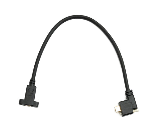 SYSTEM-S USB 3.1 Gen 2 snúra 30 cm Tegund C karlkyns í kvenkyns einfaldur skrúfusnúningur vinstri rétt horn
