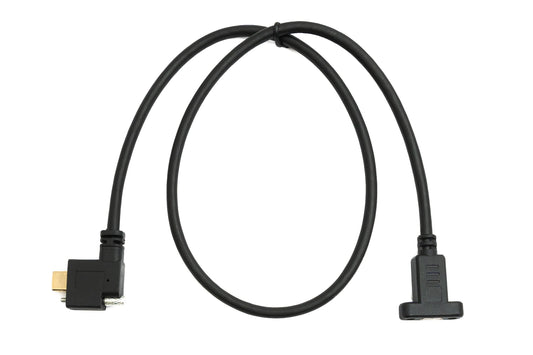 SYSTEM-S USB 3.1 Gen 2 snúra 60 cm Tegund C karlkyns í kvenkyns einfaldur skrúfusnúningur vinstri hægri hornréttur