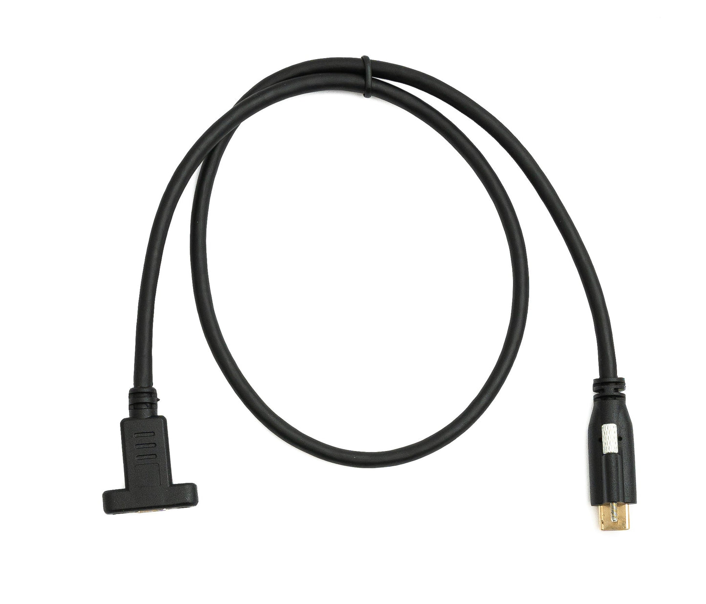 SYSTEM-S USB 3.1 Gen 2 Kabel 60 cm Typ C Stecker zu Buchse Einzel Schraube in Schwarz