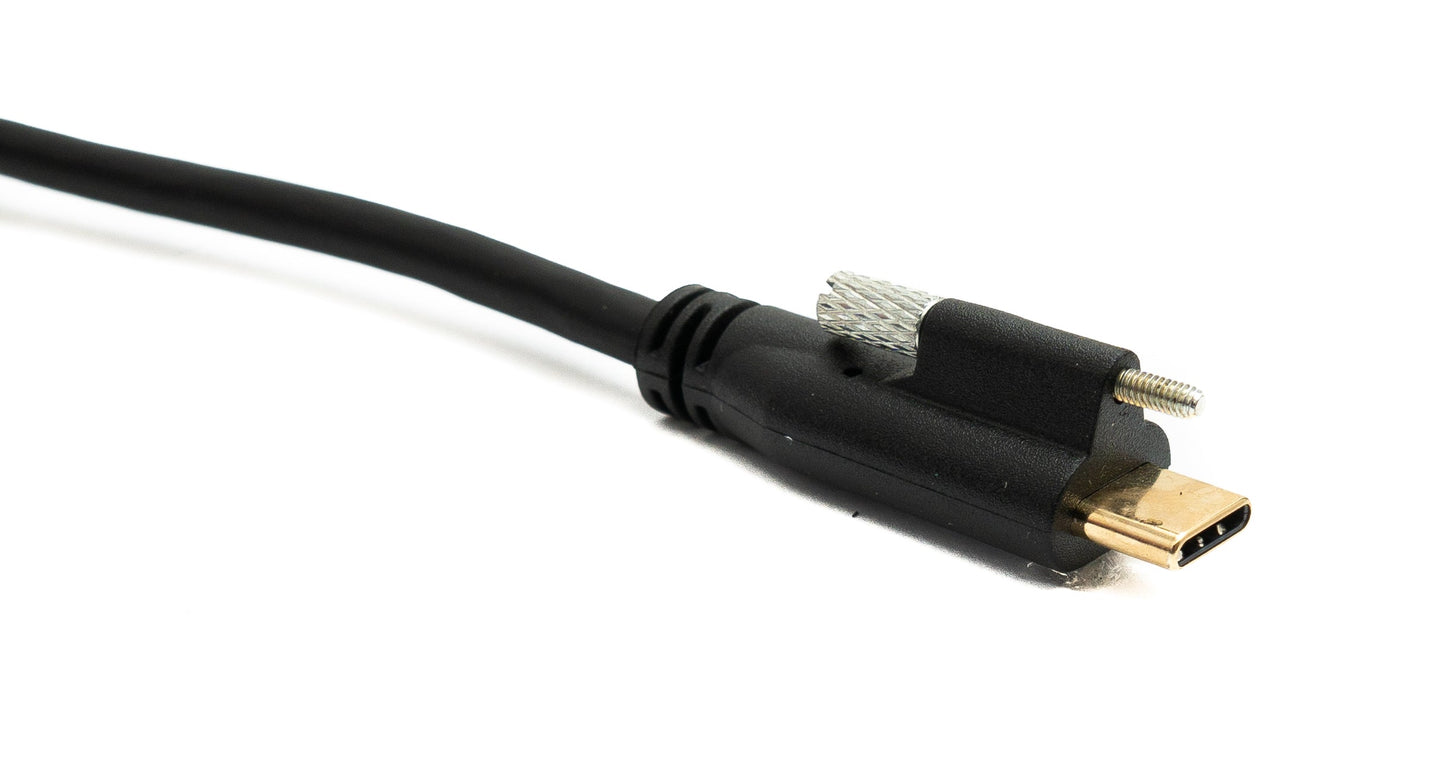 SYSTEM-S USB 3.1 Gen 2 Kabel 60 cm Typ C Stecker zu Buchse Einzel Schraube in Schwarz