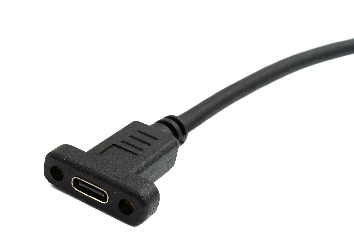 SYSTEM-S USB 3.1 Gen 2 Kabel 60 cm Typ C Stecker zu Buchse Einzel Schraube in Schwarz