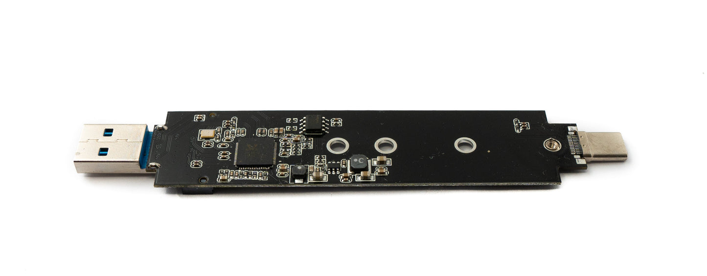 SYSTEM-S NVME M-key M.2 NGFF Adapter zu USB 3.1 Typ C & 3.0 Typ A Stecker für SATA SSD
